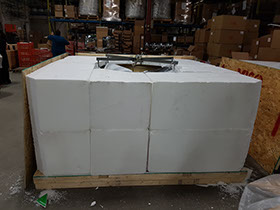Large/oversized light reflector crating and packaging to prepare for shipping. Vacuum Metallizing Limited jpg