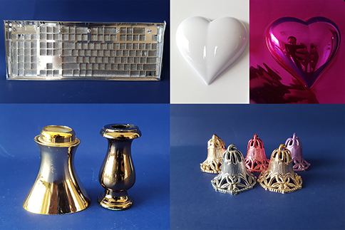 Metallized keyboards, ornaments, risers, candlesticks, memorabilia, etc. Gold, silver, bronze, red, yellow, pink, green, purple, orange blue VML